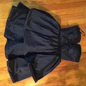 Sherri Hill Navy Blue Cocktail Dress with Bow